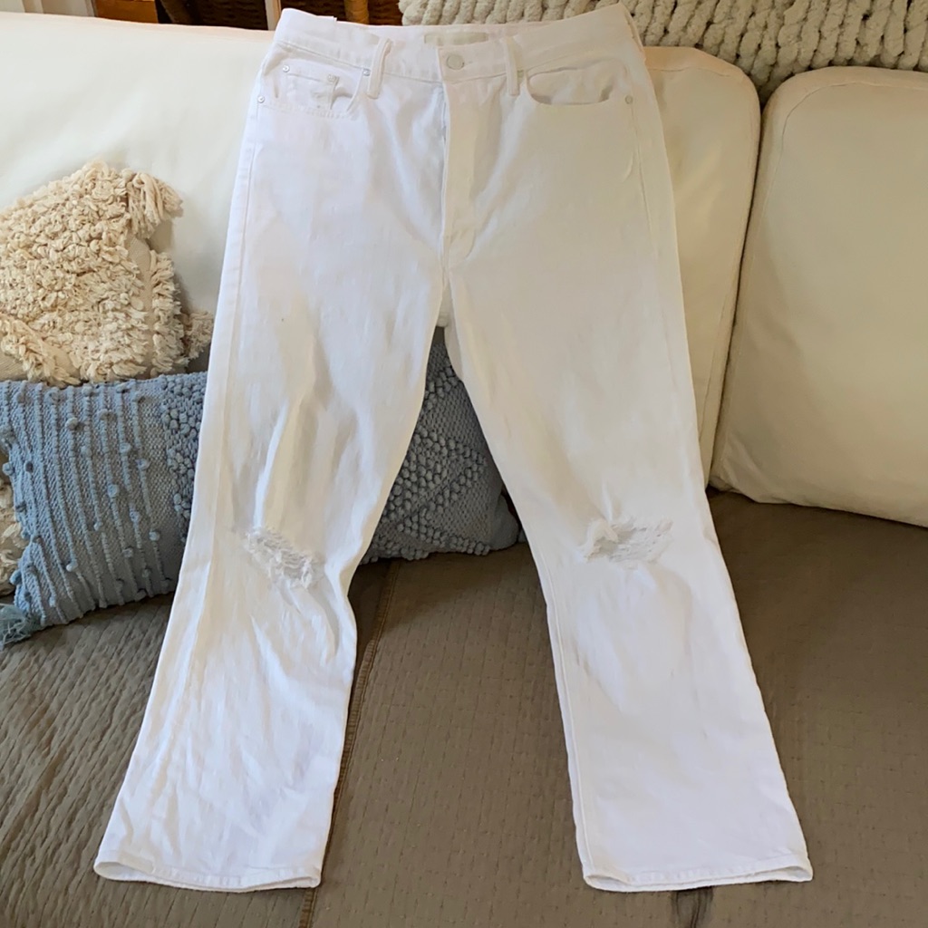Mother The Tripper White Jeans